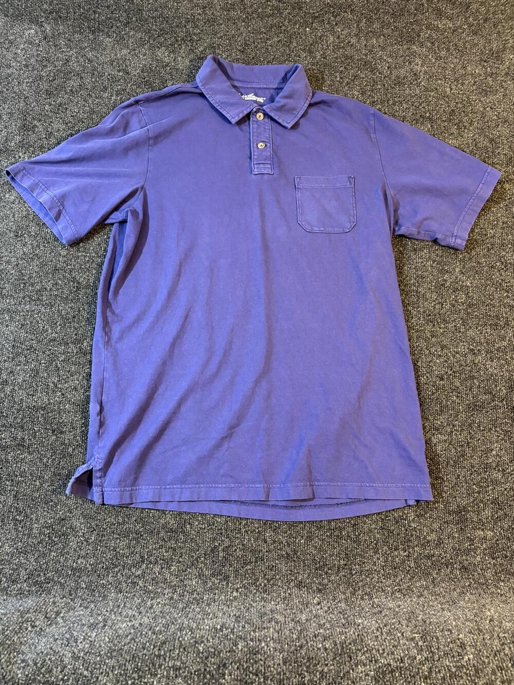 Eddie Bauer Polo Shirt Mens LT Tall Purple 100% Cotton Chest Pocket Short Sleeve